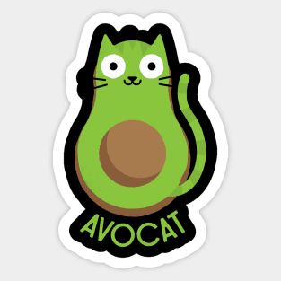 Avogato The 80's Avocado Cat Lover! Sticker